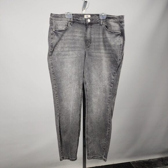 DC Jeans Grey Cotton Slim Leg Pants Size 20 - Picture 1 of 5